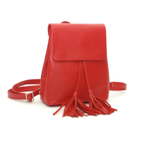 Жіночий шкіряний рюкзак B030101-red червоний