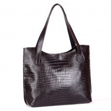 Сумка шкіряна жіноча S010201-black кайман чорна