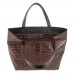 Сумка кожаная женская S030202-brown кайман коричневая