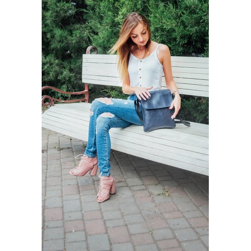 Сумка шкіряна жіноча S080104-blue синя