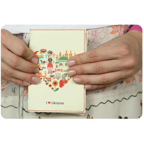 Обложка для паспорта I Love Ukraine(украиночка) + блокнотик