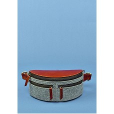 Сумка BLANKNOTE поясная Spirit фетр+кожа коньяк BN-BAG-15-felt-k