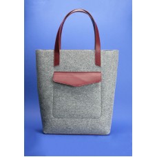 Сумка BLANKNOTE шоппер D.D. фетр + кожа виноград BN-BAG-17-felt-vin