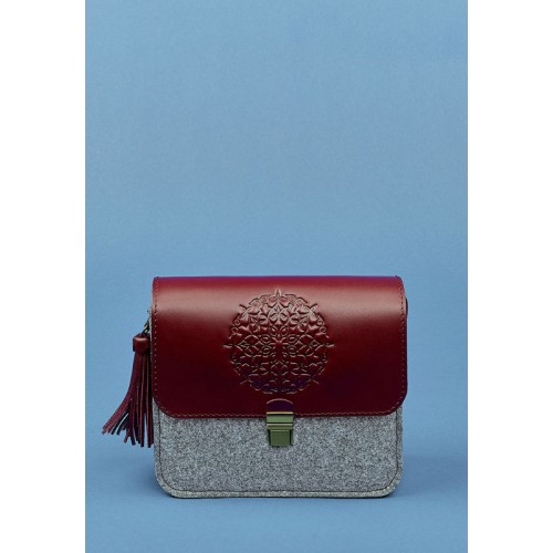 Бохо-сумка BLANKNOTE Лилу фетр+кожа виноград BN-BAG-3-felt-vin
