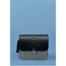Бохо-сумка BLANKNOTE Лилу фетр+кожа графит BN-BAG-3-felt-g