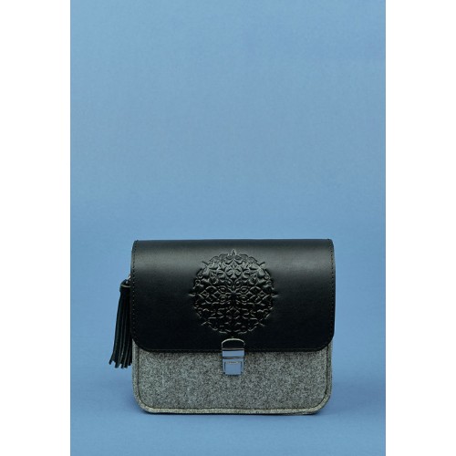 Бохо-сумка BLANKNOTE Лилу фетр+кожа графит BN-BAG-3-felt-g