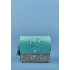 Бохо-сумка BLANKNOTE Лилу фетр+кожа тиффани BN-BAG-3-felt-tiffany