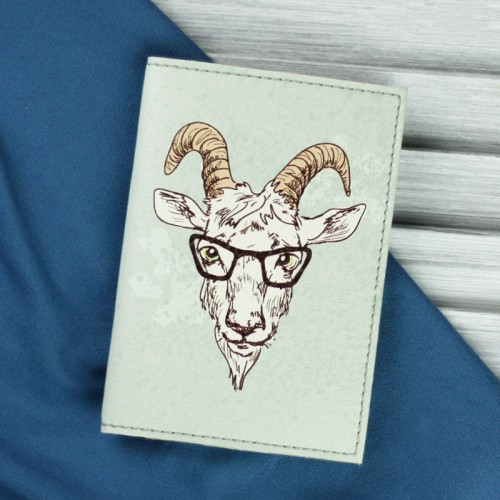 Обкладинка для паспорта "Hipster goat" + блокнотик