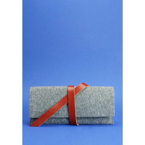 Тревел-Кейс BLANKNOTE 1.0 фетр + шкіра коньяк BN-TK-1-felt-k