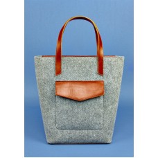 Сумка шоппер BLANKNOTE D. D. фетр + шкіра коньяк BN-BAG-17-felt-k