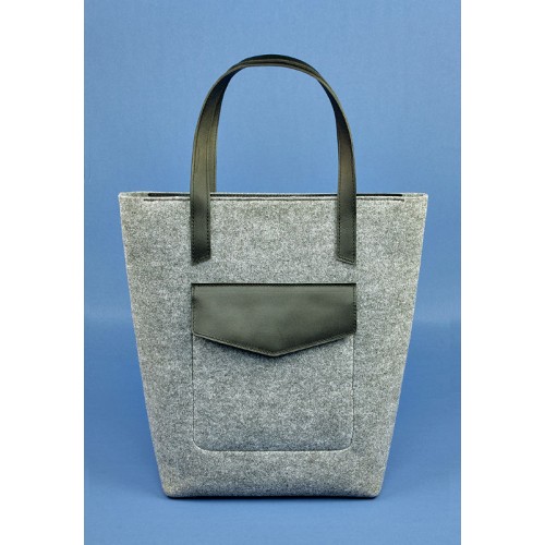 Сумка шоппер BLANKNOTE D. D. фетр + шкіра графіт BN-BAG-17-felt-g