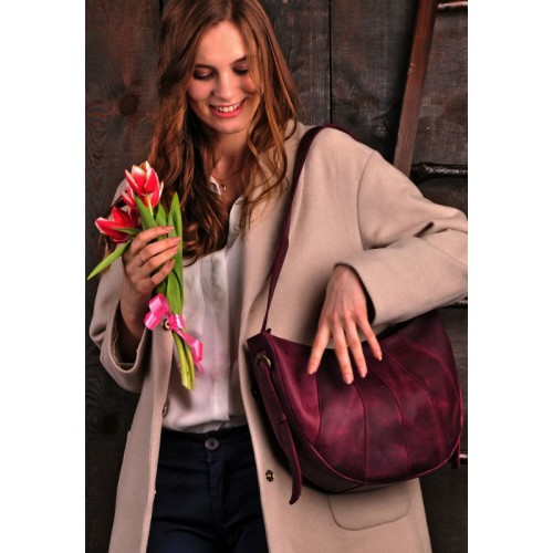 Сумка BLANKNOTE Круасан (шкіра crazy horse) виноград BN-BAG-12-vin-krey