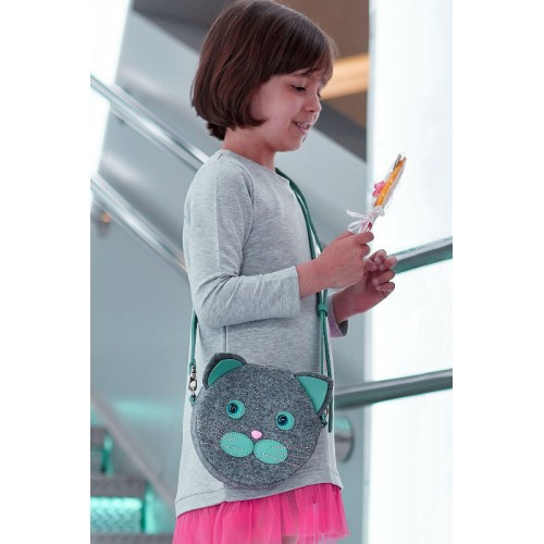 Сумка BLANKNOTE Miss Kitty фетр+шкіра (тіффані) bn-bag-21-felt-tiffany