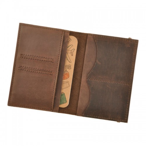 Обложка для паспорта 2.0 орех (КОЖА) + блокнотик