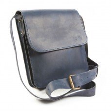 Шкіряна чоловіча сумка BOGZ «Серж» P27M8S8 синя