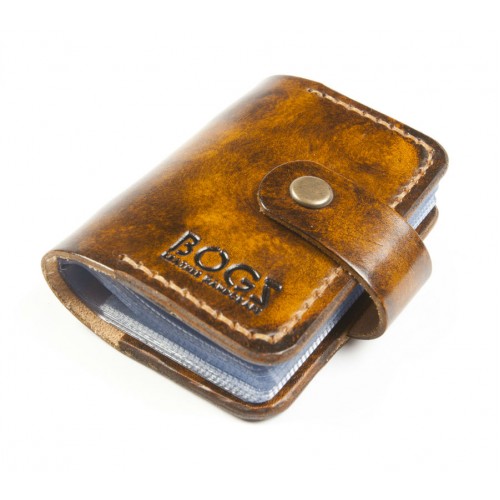 Визитница кожаная BOGZ S P10M2S2 коричневая