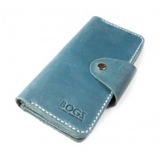 Шкіряний гаманець BOGZ «Мадлен» P19M40S4 синій