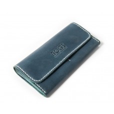 Шкіряний гаманець Bogz «Медісон» P4M40S4 блакитний