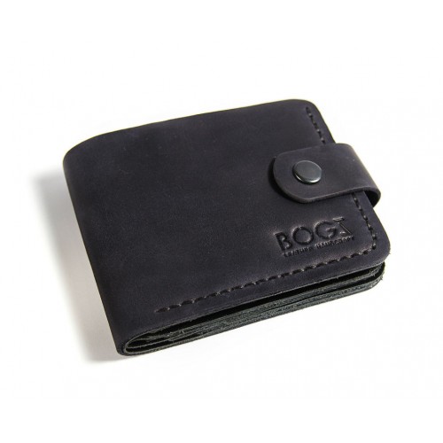 Кошелёк кожаный классический Bogz «Макси» P24M8S6 синий
