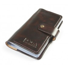 Визитница кожаная BOGZ P12M4S5 бордовая