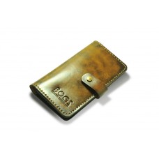 Кошелёк кожаный BOGZ Long на кнопке P14M2M5S2 коричневый