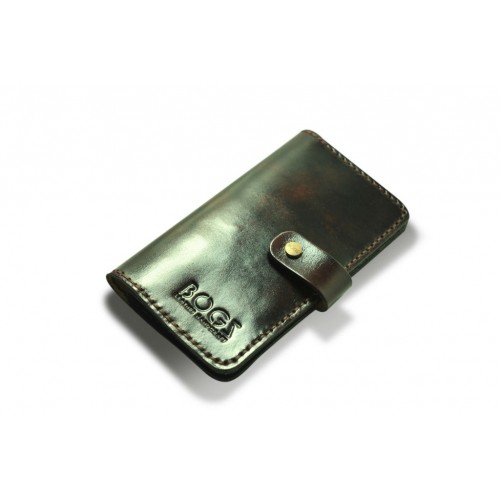 Кошелёк кожаный Long на кнопке P14M4M5S5