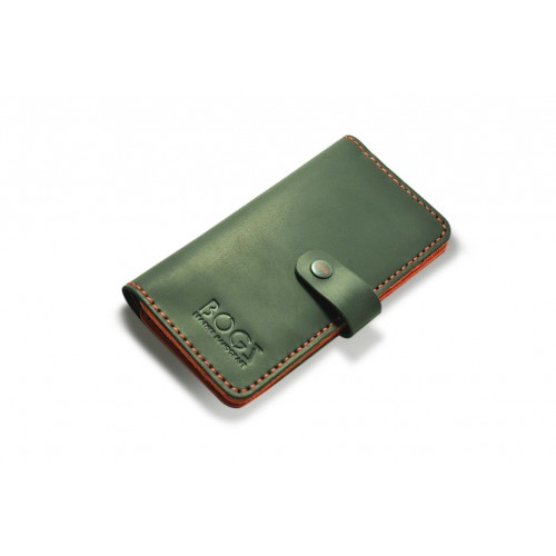 Гаманець шкіряний BOGZ Long на кнопці P14M5M36S1 чорний