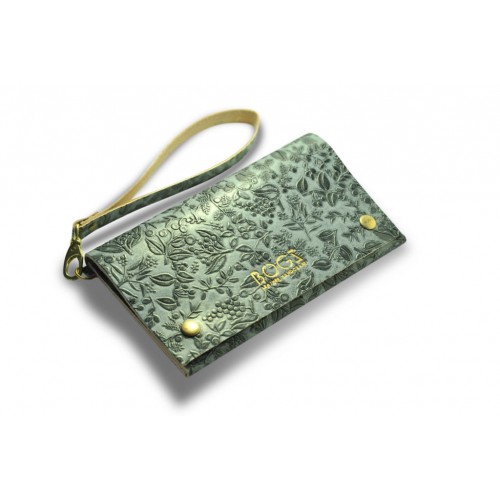 Клатч шкіряний унісекс BOGZ P17M18S6 сіро-чорний