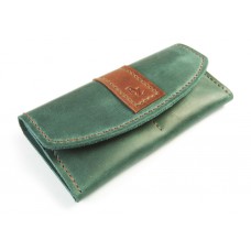 Кожаный кошелек BOGZ «Окси» P30M9S9 зеленый