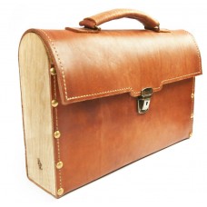 Шкіряний чоловічий портфель маленький BOGZ Мах P38M42S2 коричневий