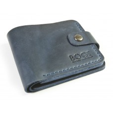 Кошелёк кожаный классический дополненный BOGZ P3M8S8 синий
