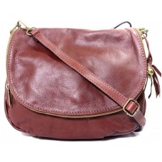 Жіноча шкіряна сумка месенджер BIL004 коричнева
