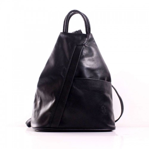 Жіноча шкіряна сумка-рюкзак BIC0-201 чорна