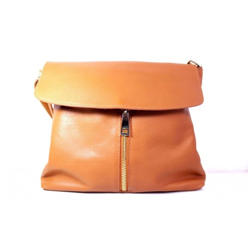 Женская кожаная сумка Тоут BIZ0-23 оранжевая