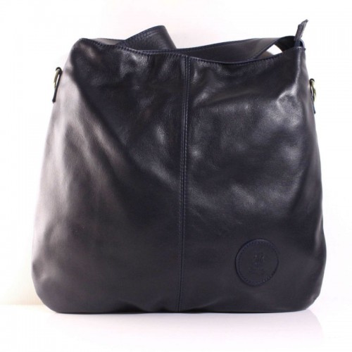 Женская кожаная сумка мешок BIU0-008 синяя