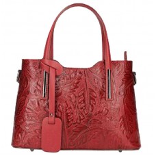 Шкіряна жіноча сумка з тисненням Bottega Carele BC149-red червона