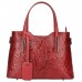 Кожаная женская сумка с тиснением Bottega Carele BC149-red красная