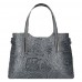 Кожаная женская сумка с тиснением Bottega Carele BC149-dark-gray темно-серая
