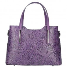 Шкіряна жіноча сумка з тисненням Bottega Carele BC149-purple фіолетова