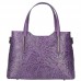 Кожаная женская сумка с тиснением Bottega Carele BC149-purple фиолетовая