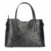 Шкіряна жіноча сумка з тисненням Bottega Carele BC149-black чорна