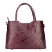 Кожаная женская сумка с тиснением Bottega Carele BC149-bordo бордовая