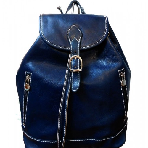 Кожаный рюкзак Bottega Carele BC701-blue синий