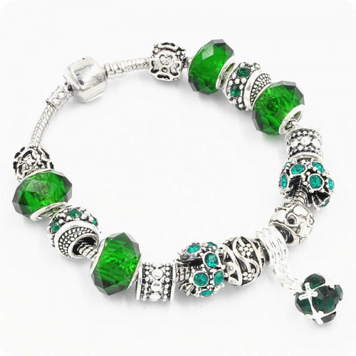 Браслет с шармами Drum зеленый