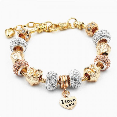 Браслет с шармами Owl золотой