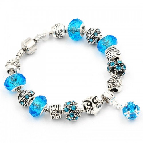 Браслет Pandora Owl блакитний