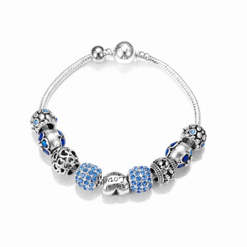Браслет с шармами Amor синий