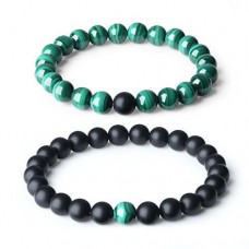 Парні браслети Агат і Малахіт