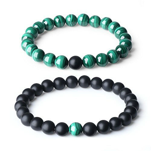 Парні браслети Агат і Малахіт