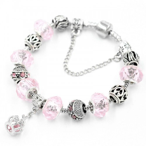 Браслет Pandora King рожевий